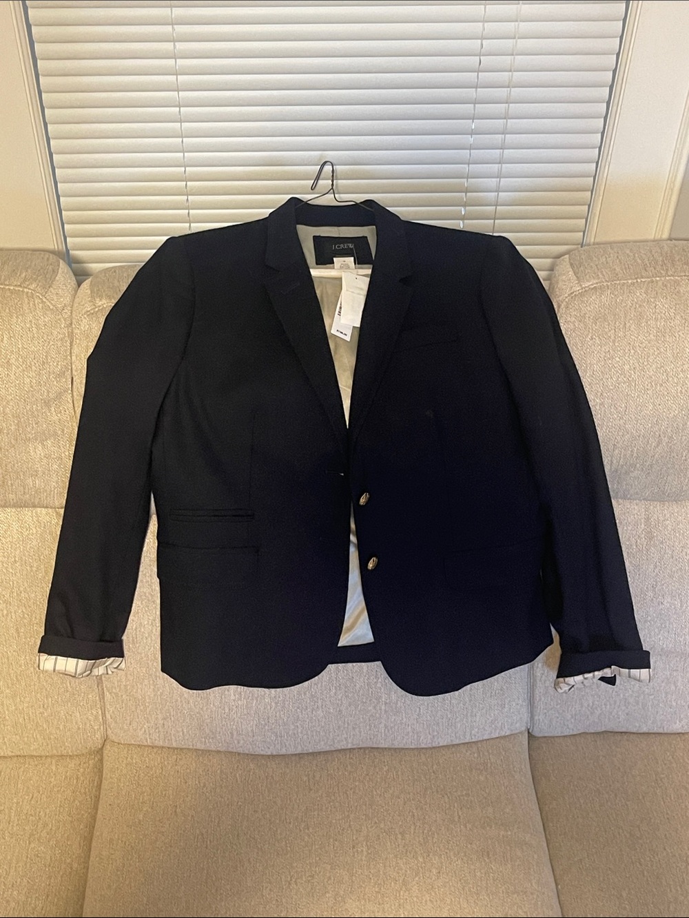 J. Crew Navy "Schoolboy" Blazer - Two-Button Sport Coat Size 12